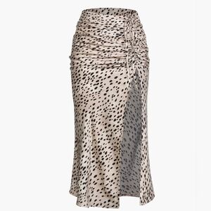 Micas Asymmetrical Leopard Print Skirt